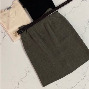 Jones New York tweed a-line skirt with pockets - black and tan